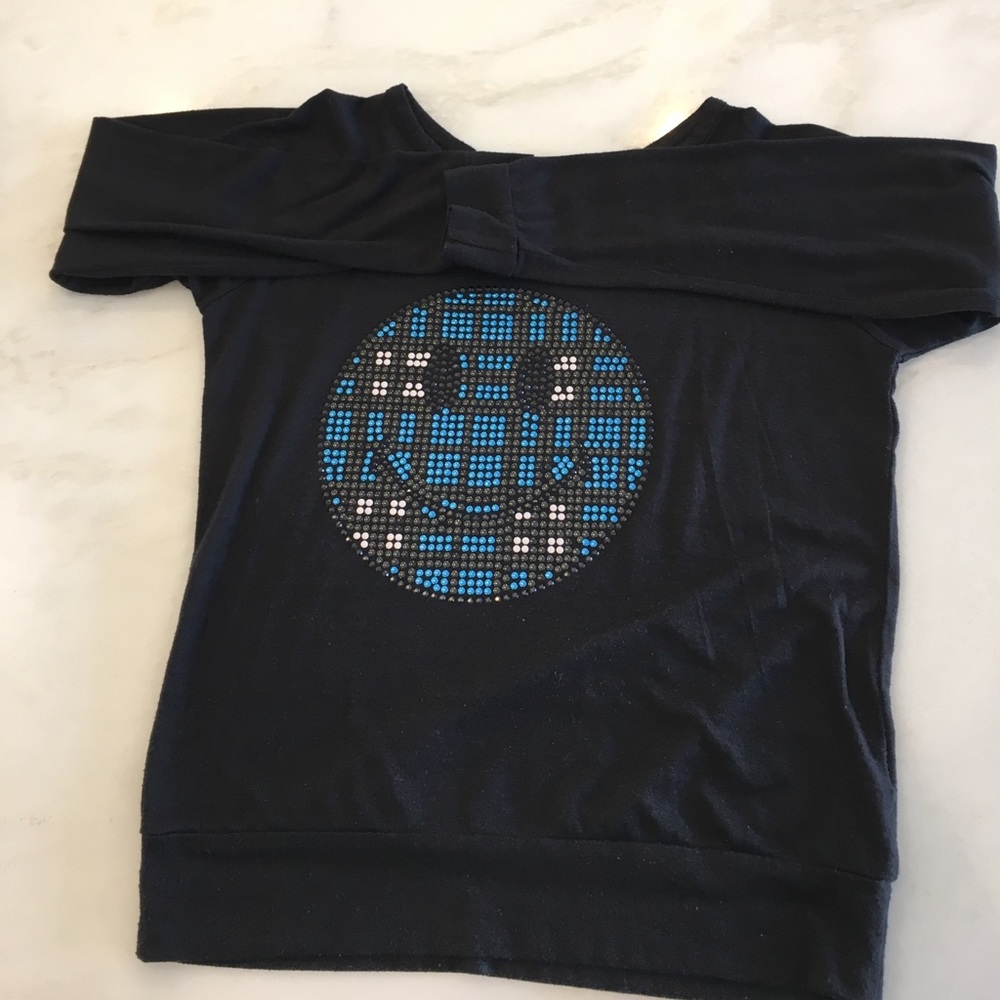 Rock Candy Girls Black Long Sleeve Smile Face Tee-Size XL